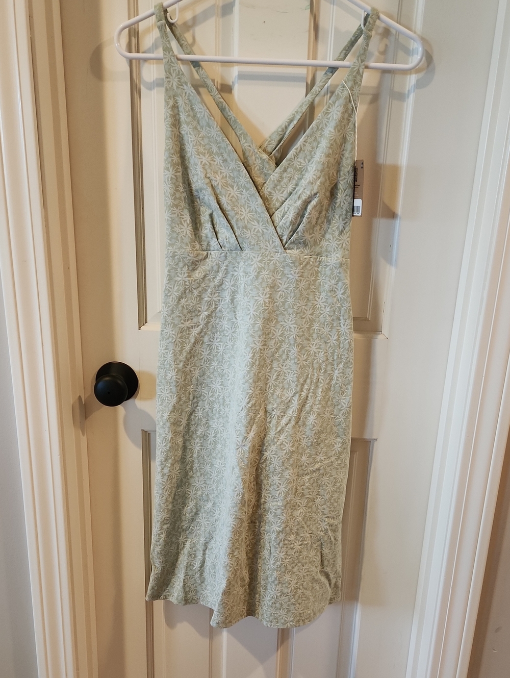 Patagonia Light Sage Green Floral Midi Dress